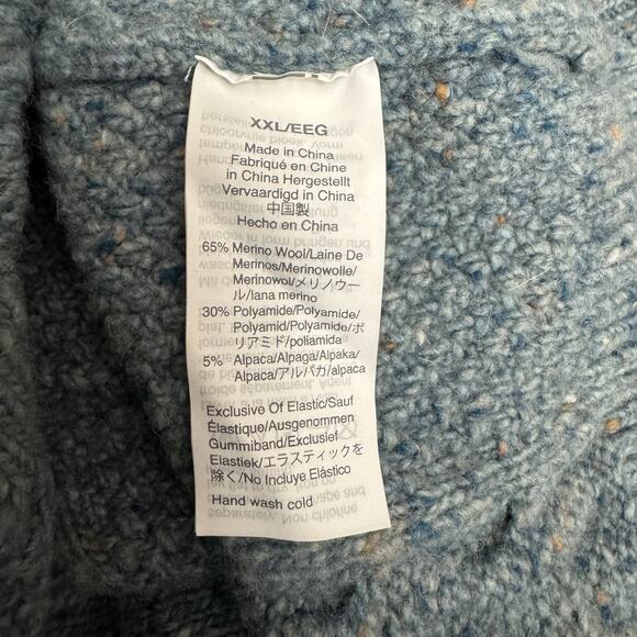 Madewell Donegal Cable Knit Fisherman Sweater Blue Wool Blend XXL - Picture 8 of 9
